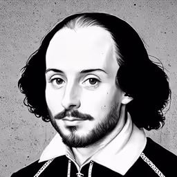 a drawing of a man with a beard wearing a sweater and collar