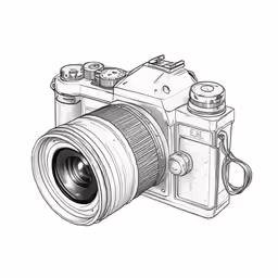 a drawing of an old fashioned camera