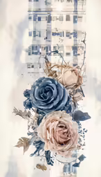 two flowers sitting inside of a vase on top of a table
