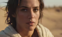 a girl is looking forward with no one around her