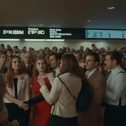 a group of people standing next to each other