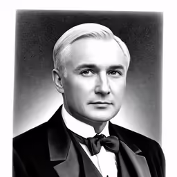 there is a black and white portrait of an older gentleman