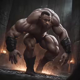 a very muscular man dressed in wrestling gear