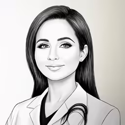an drawing of a woman in a suit