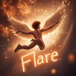 an angel is shown in the image above the words flare