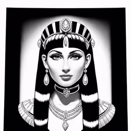 a drawing of a woman with earrings on