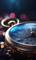 a close - up photo of a watch showing the time