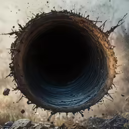 a tube of air pollted into the ground