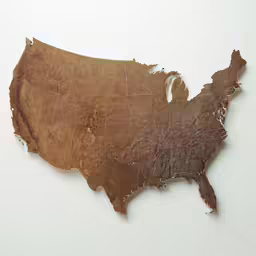 a piece of brown paper with a state cut out