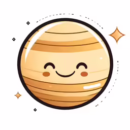 a planet with smiling eyes in the center