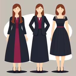 three ladies in long dresses standing side by side,a woman and two other women dressed in formal wear