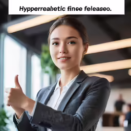 a business woman giving thumbs up for the camera
