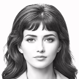 an image of a woman in black and white