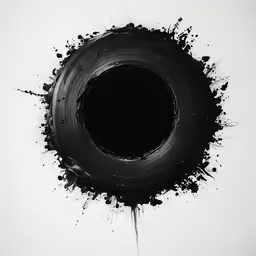 the circle is made up of black paint splatters