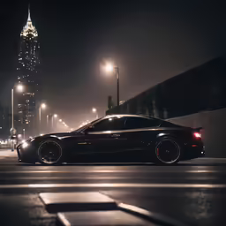 the bmw is parked in the parking lot