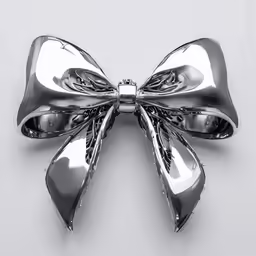 silver bow - shaped metal object against a white background