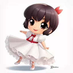 an adorable cartoon character in a dress