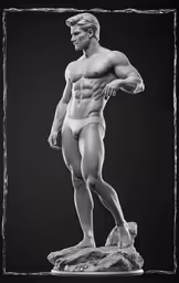 a man standing next to a rock wearing a underwear