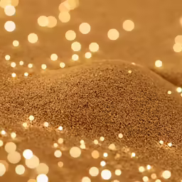 a sandy area covered in white dots with a yellow background