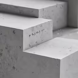concrete with a small block for writing on the outside
