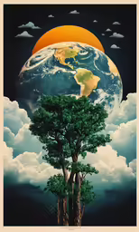 a picture of an earth view from the sky and on the ground
