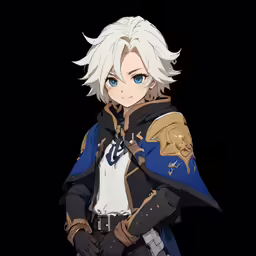 a man in a armor standing and staring