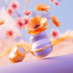 a vase with flowers is placed on a surface