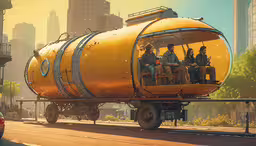 a bus with the driver on it in the city,a train car that has people in it on the train