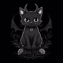 the character cat in the black background
