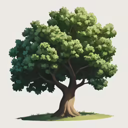 an artistically painted tree on a white background