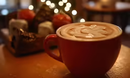 a close up shot of a cup of hot chocolate