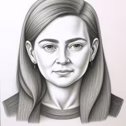 a portrait drawing of a woman,a pencil drawing of a woman