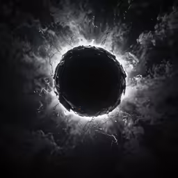 an image of the solar eclipse taken from space
