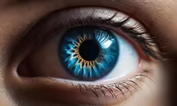 closeup of blue colored eye