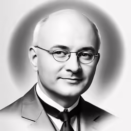 the man is wearing glasses, a suit and tie