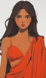 a drawing of a girl with long hair