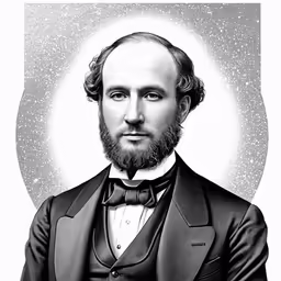 a black and white photo of a man wearing a tuxedo