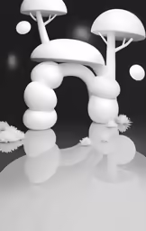 some mushrooms are on the white surface