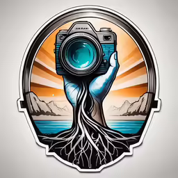 a hand holds up a camera and shoots through the hole
