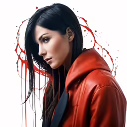 the vampire tv character is wearing red leather