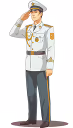 a man in a uniform saluting
