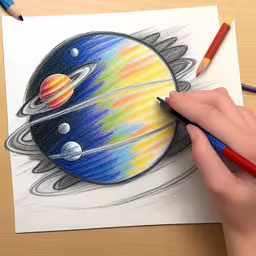 a hand that is holding some colored pencils