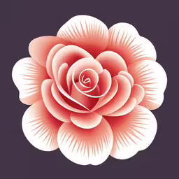 a beautiful red rose sitting inside of a flower,a pink rose that is in the shape of a flower