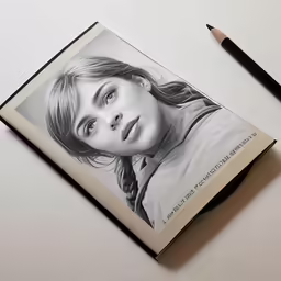 a pencil is laying next to a drawing