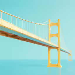 a very long bridge in a nice blue light