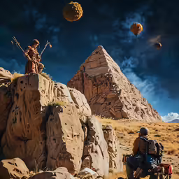 some strange things in the sky over a man