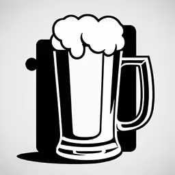 a beer mug with foamy white bubbles
