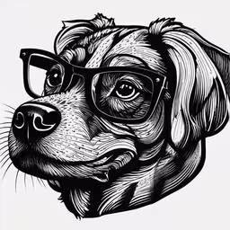 a dog in glasses with the caption don