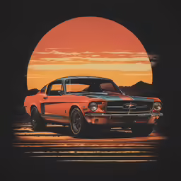 a muscle muscle car is painted in the desert
