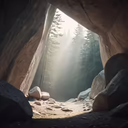 a photo of the inside of a cave at an unknown place